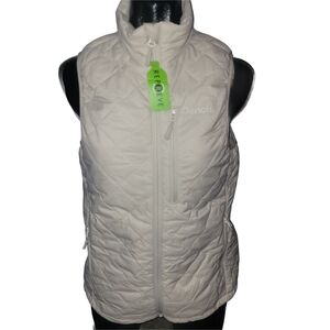 Bench Women's Quilted Packable Zip-Up White Puffer Vest NWOT Size S